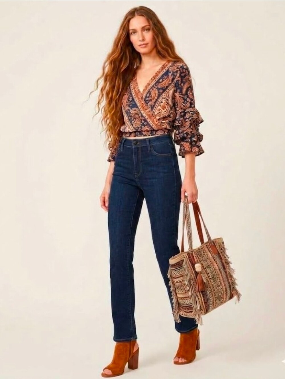 Premium Dark Wash High Rise Straight Leg Denim Jeans Classic Five Pocket 4-27